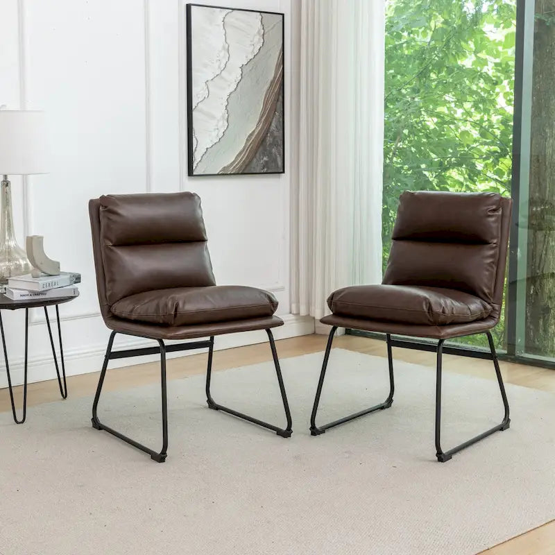 Roundhill Furniture Milos Upholstered Dining Chairs, Set of 2 - N/A
