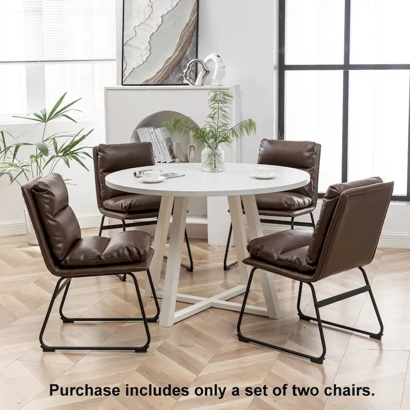 Roundhill Furniture Milos Upholstered Dining Chairs, Set of 2 - N/A
