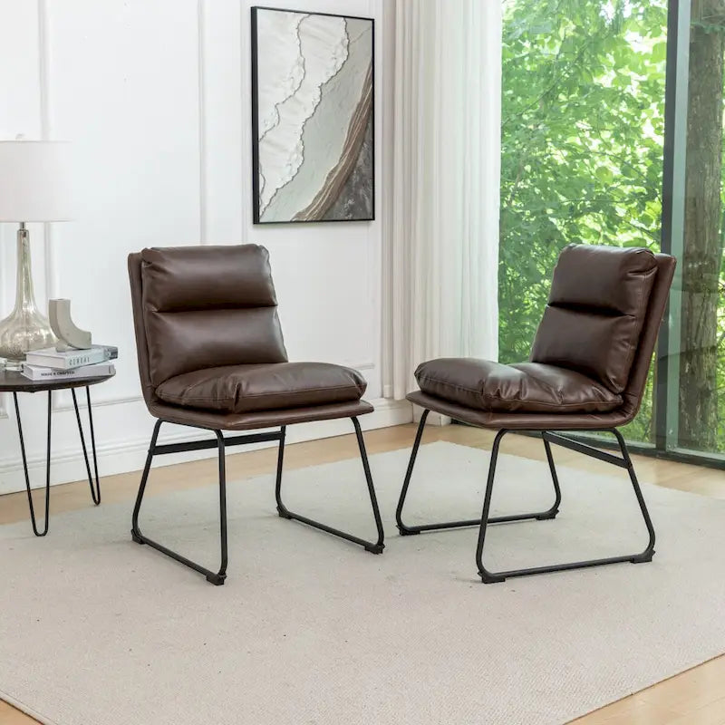 Roundhill Furniture Milos Upholstered Dining Chairs, Set of 2 - N/A