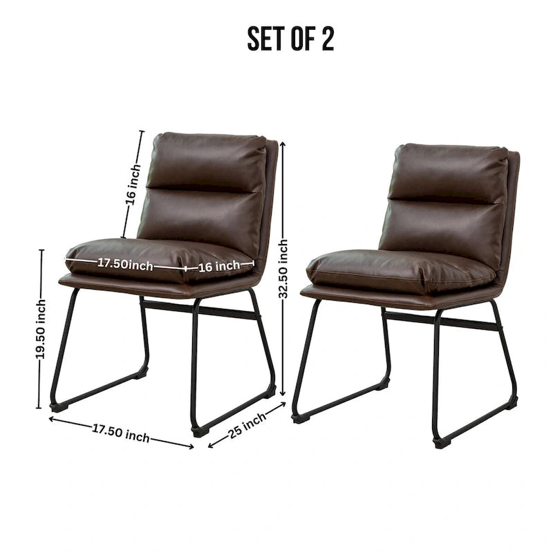 Roundhill Furniture Milos Upholstered Dining Chairs, Set of 2 - N/A