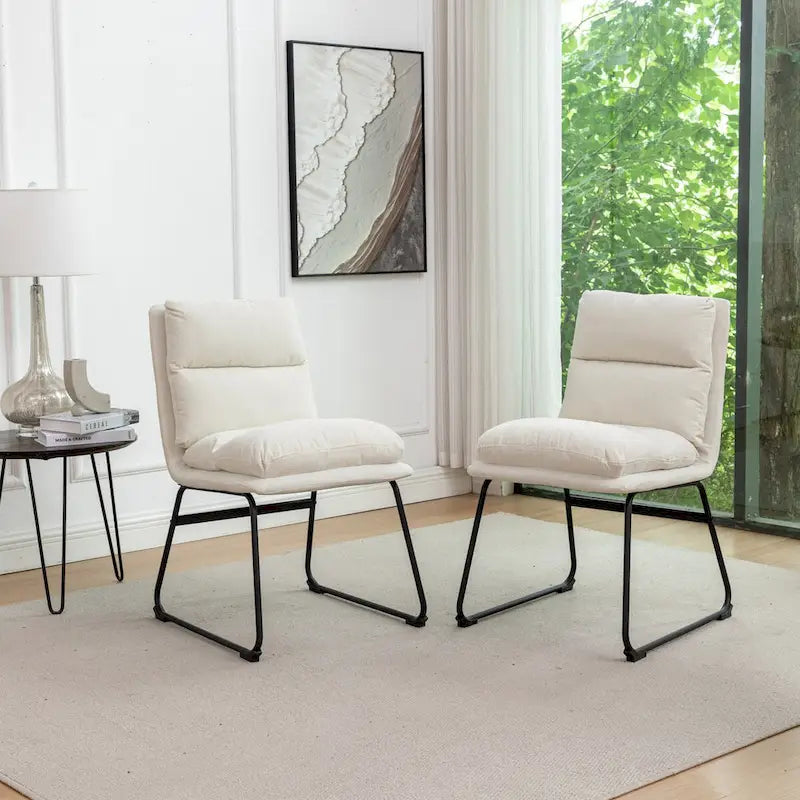 Roundhill Furniture Milos Upholstered Dining Chairs, Set of 2 - N/A