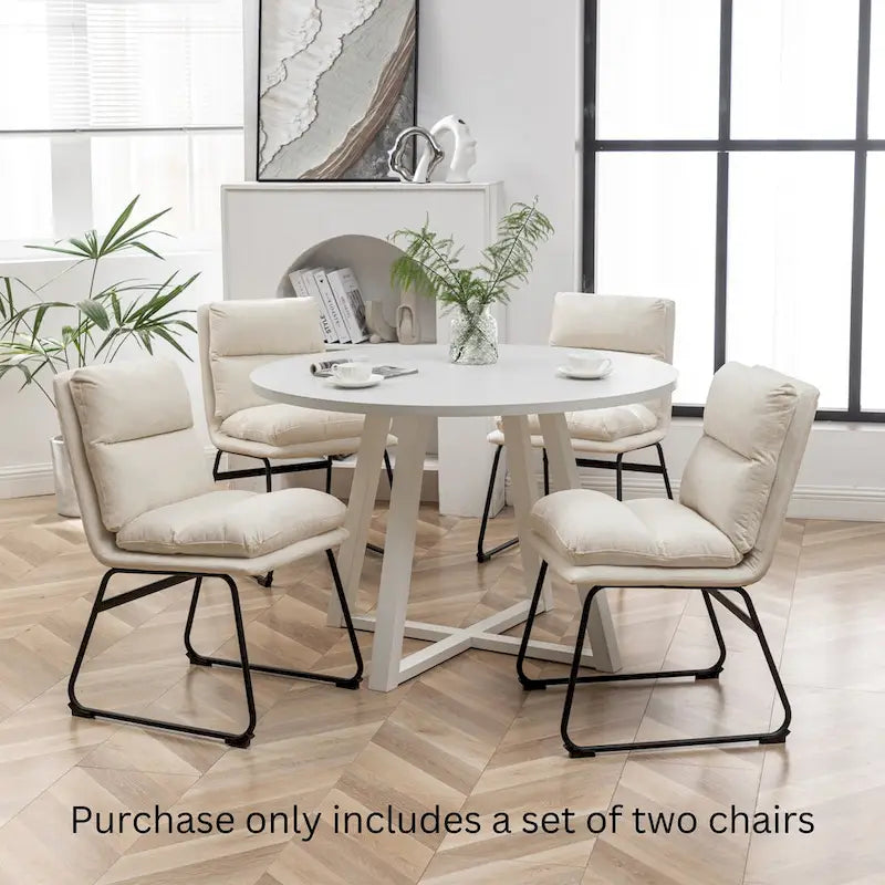 Roundhill Furniture Milos Upholstered Dining Chairs, Set of 2 - N/A