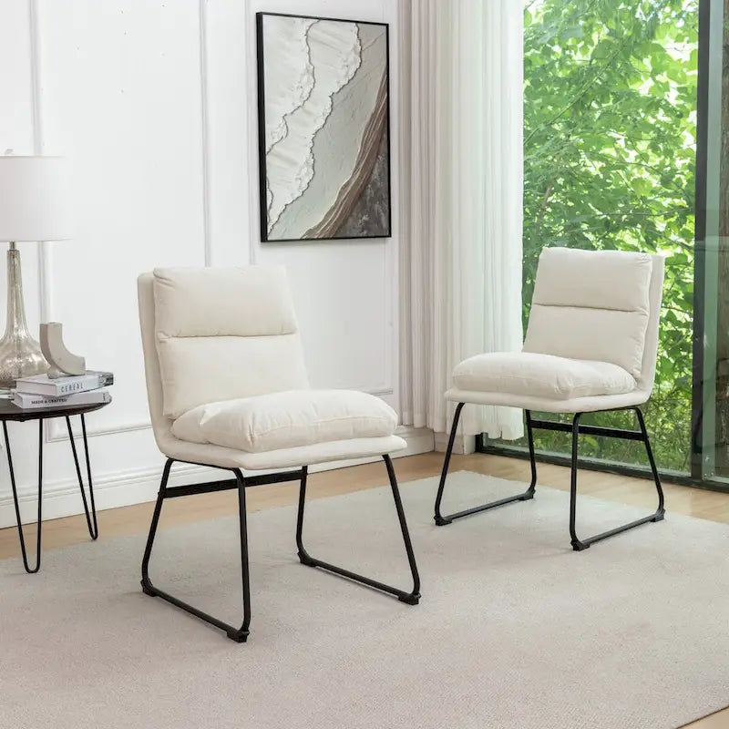 Roundhill Furniture Milos Upholstered Dining Chairs, Set of 2 - N/A