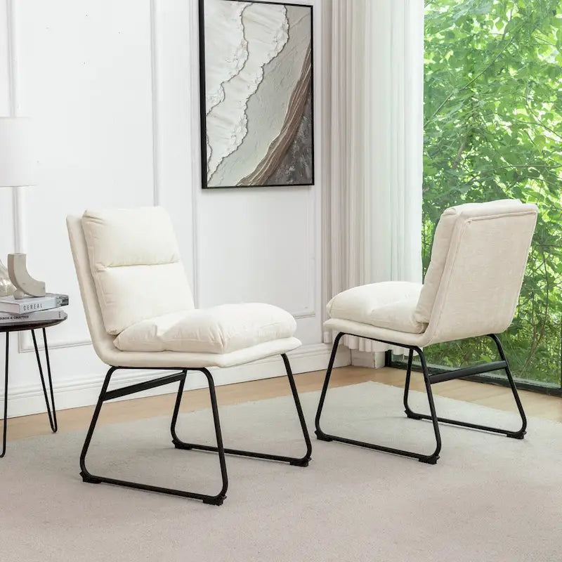 Roundhill Furniture Milos Upholstered Dining Chairs, Set of 2 - N/A