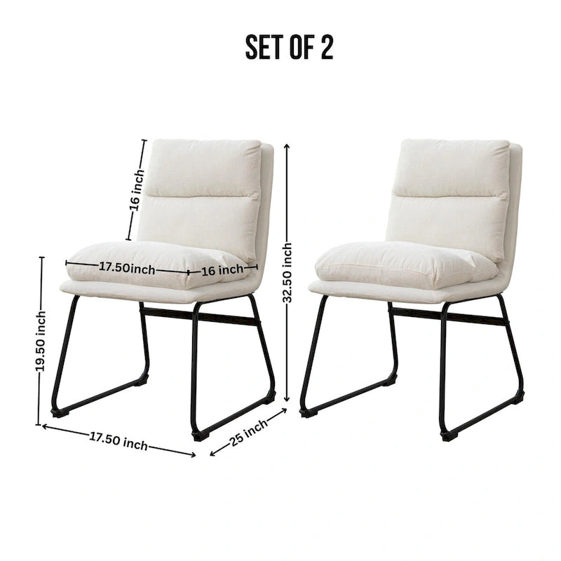 Roundhill Furniture Milos Upholstered Dining Chairs, Set of 2 - N/A