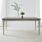 Cottage Lane Antique White with Weathered Gray Rectangular Leg Table