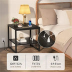 End Table with Charging Station - 20D x 20W x 20.7H