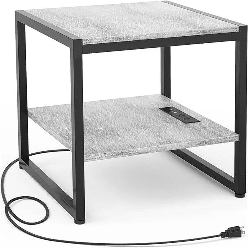 End Table with Charging Station - 20D x 20W x 20.7H