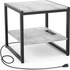 End Table with Charging Station - 20D x 20W x 20.7H