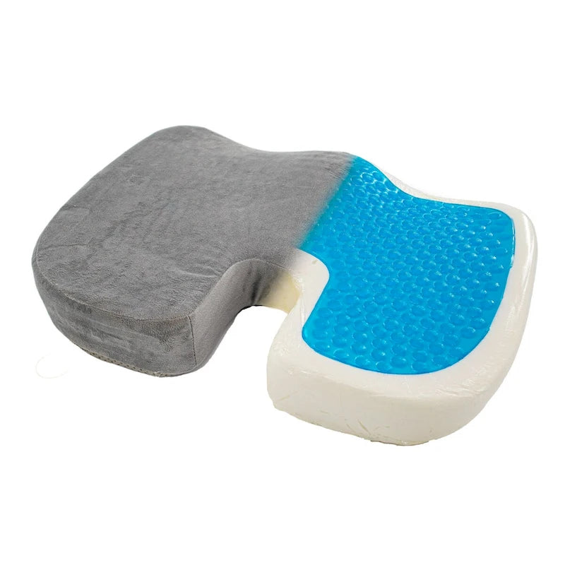 Memory Foam Cooling Gel Seat Cushion Enhanced Orthopedic Contour Coccy Cushion