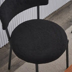 Set of 4 Teddy Fabric Upholstered with Metal Frame