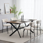Set of 4 Teddy Fabric Upholstered with Metal Frame