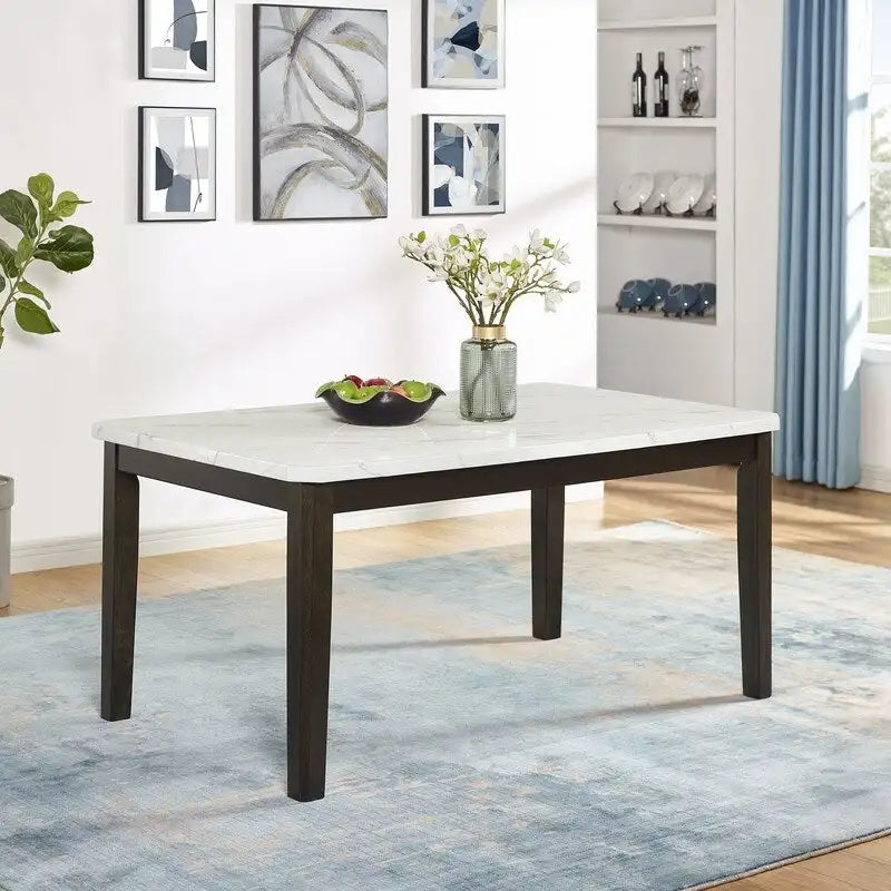 Best Quality Furniture Faux Marble Dining Table - White Faux Marble - Table Only