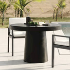 Modrest Desoto Modern Black Concrete Round Dining Table