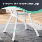 White Round Dining Table with Metal Legs - 47 Inch for 4-6 People