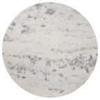 White Marble Top Round Dining Table with Brown Fluted Pedestal Base - 46 Inch