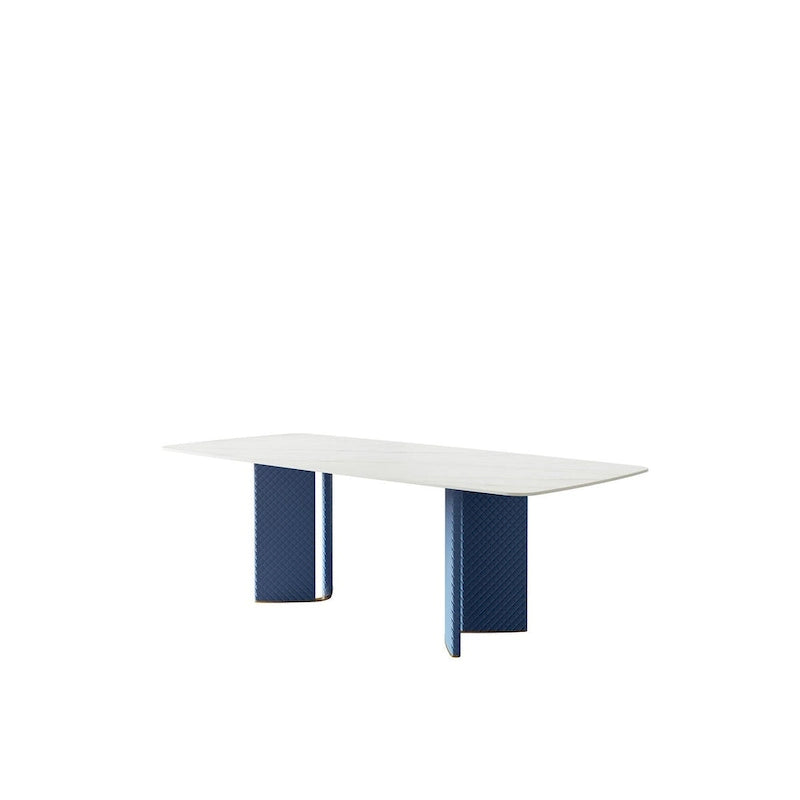 Lesly Rectangle White 70.86 in. Dining Table (8 Seats) - 70.86D35.43W29.52H