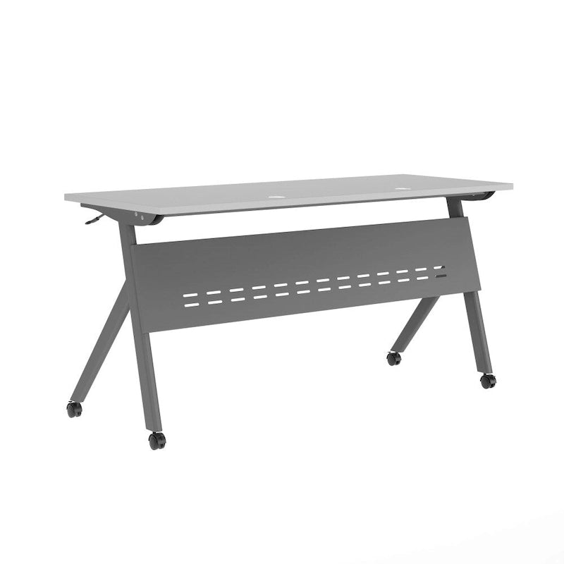 Commercial Nesting Flip Training Table with Steel Frame and Y-Legs - 23.5W x 60D x 30H