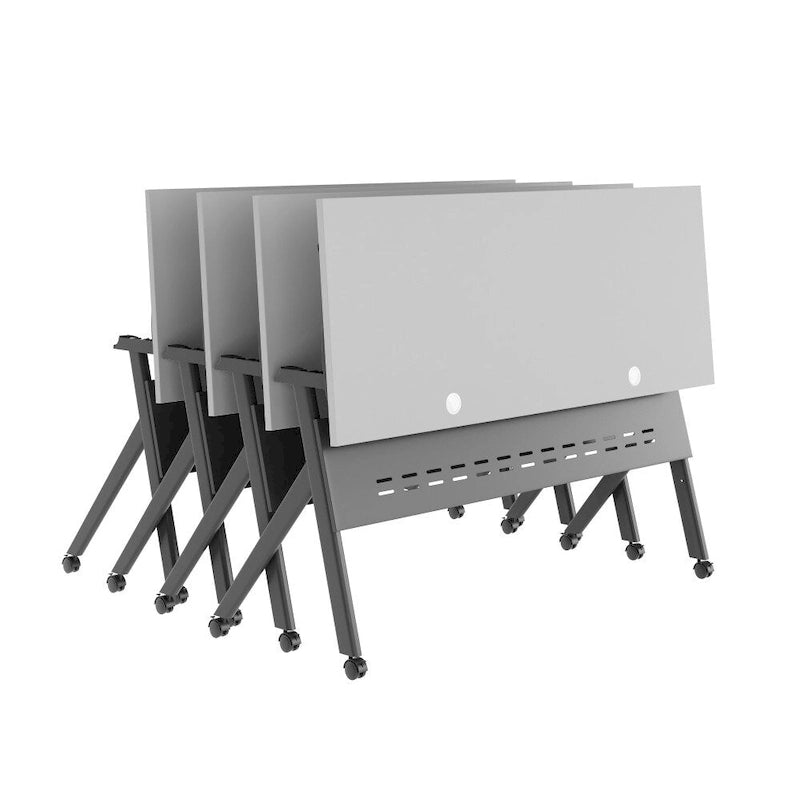Commercial Nesting Flip Training Table with Steel Frame and Y-Legs - 23.5W x 60D x 30H