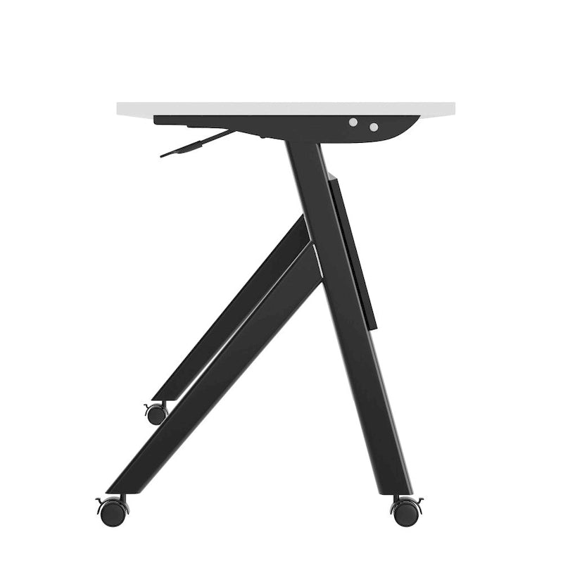 Commercial Nesting Flip Training Table with Steel Frame and Y-Legs - 23.5W x 60D x 30H
