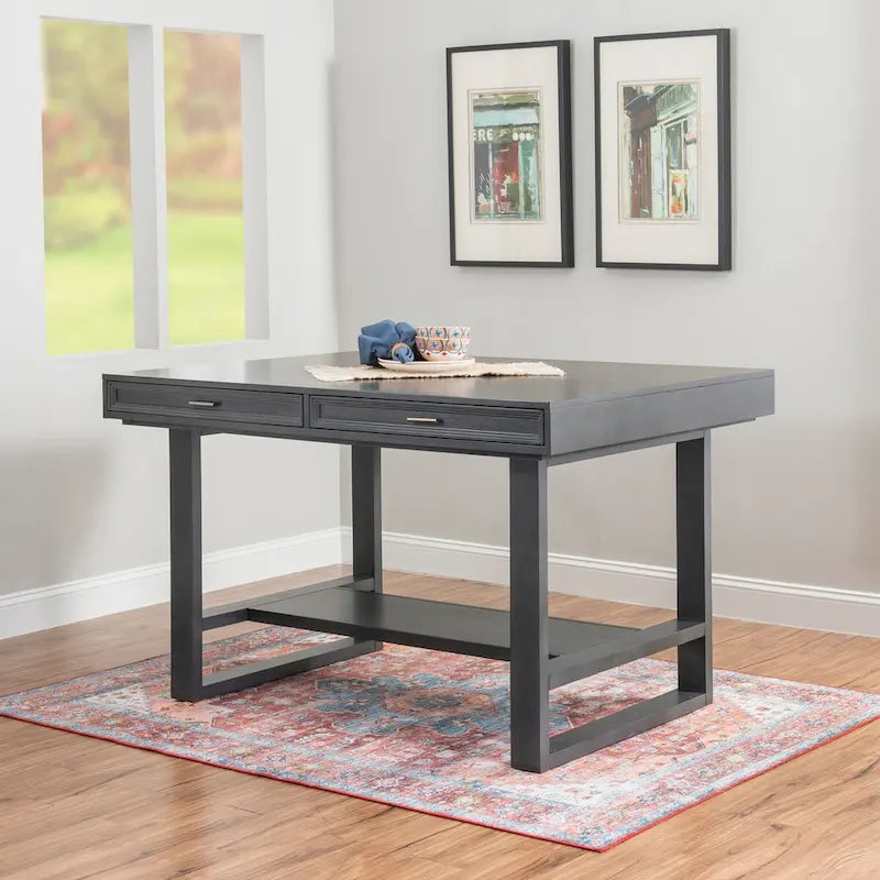 Wilson Grey Wooden Counter Height Dining Table with Storage