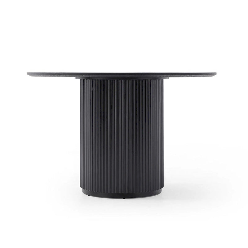 Black Round Dining Table,MDF handcraft Pedestal Dining Room Table