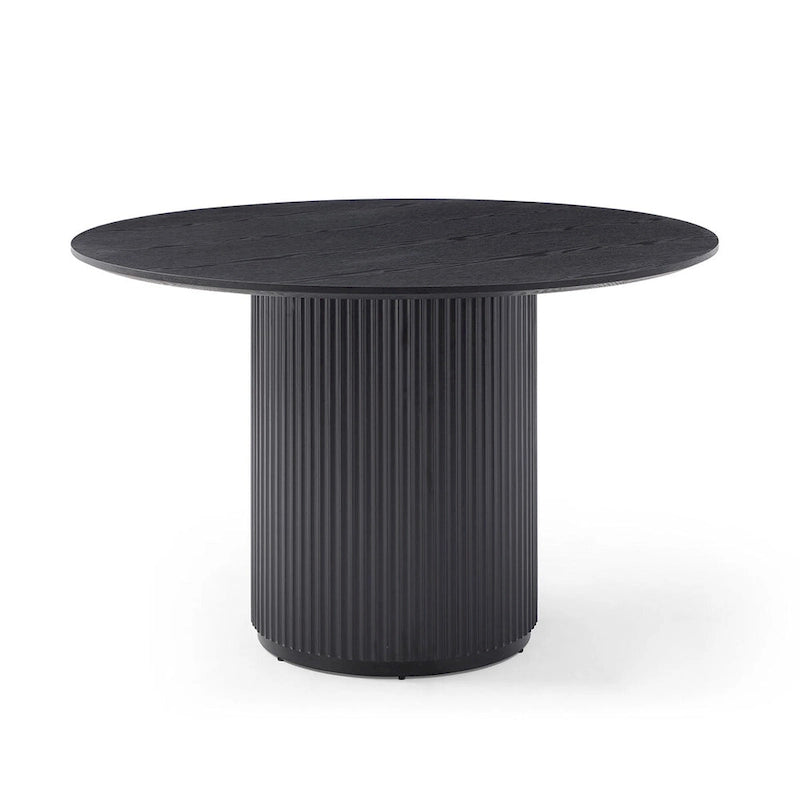 Black Round Dining Table,MDF handcraft Pedestal Dining Room Table