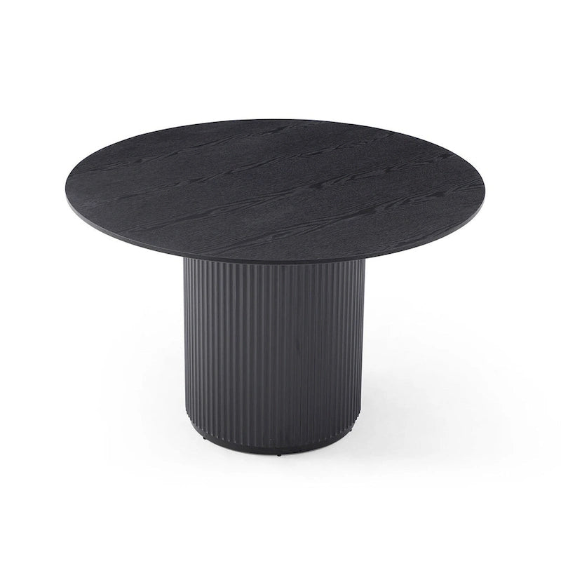 Black Round Dining Table,MDF handcraft Pedestal Dining Room Table