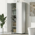Storage Cabinet with Two Doors for Bathroom, Office, Adjustable Shelf, MDF Board