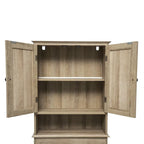 Brown Farmhouse Over the Toilet Cabinet Storage Organizer with 2 Shelves