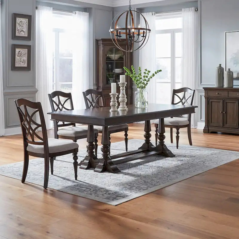 Arden Road Dining Room Trestle Table Set with Chairs Various Options