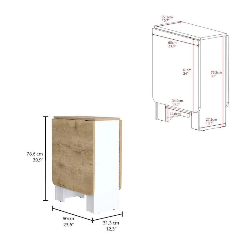 Gateleg Folding Table Space-Saving with Compact Design