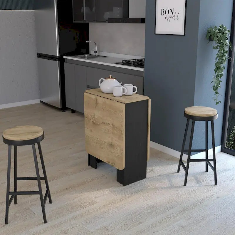 Gateleg Folding Table Space-Saving with Compact Design