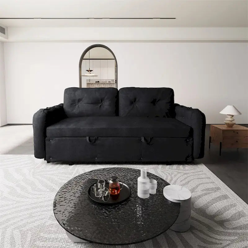 66.2Queen Pull Out Sofa Bed,Hydraulic System Convertible Sleeper Sofa