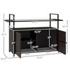 Patio Serving Cart with Glass Top