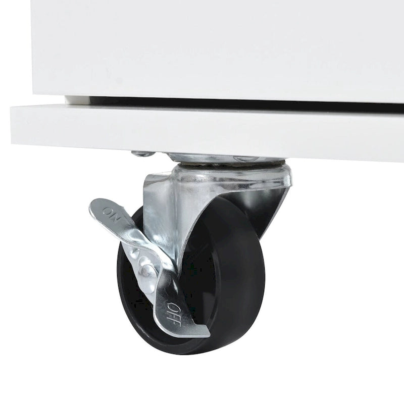 53.2in Rolling Kitchen Island with Drop Leaf with Spice Rack 2 Drawers