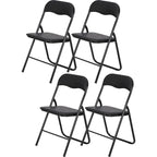 4 Folding Chairs with Cushion, with Non-Slip Feet Pads
