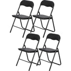 4 Folding Chairs with Cushion, with Non-Slip Feet Pads