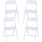 4 Folding Chairs with Cushion, with Non-Slip Feet Pads