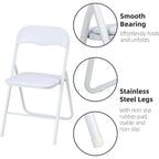 4 Folding Chairs with Cushion, with Non-Slip Feet Pads