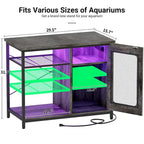 20-29 Gallon Fish Tank Stand with Power Outlets & LED Light