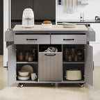 Kitchen Island with Trash Can Storage Cabinet