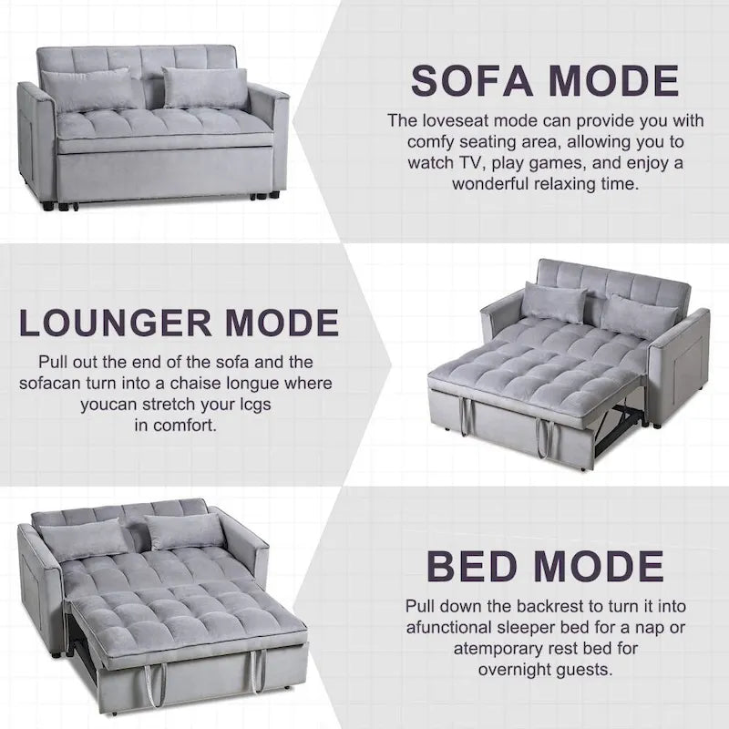 Convertible Sleeper Sofa Bed, Modern Pull Out Couch Bed