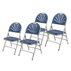 Lusitano Collection Fan Back Folding Chair, Pack of 4