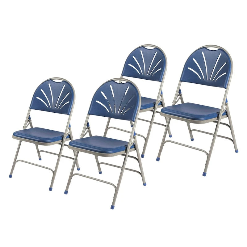  Lusitano Collection Fan Back Folding Chair, Pack of 4