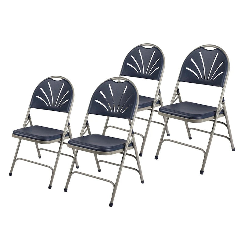 Lusitano Collection Fan Back Folding Chair, Pack of 4