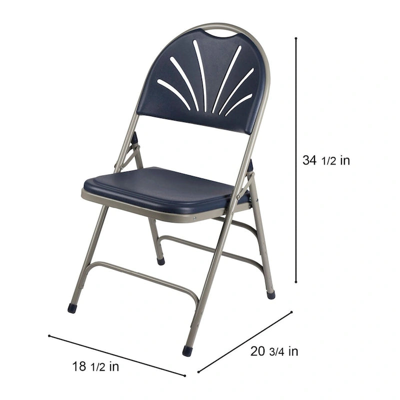 Lusitano Collection Fan Back Folding Chair, Pack of 4