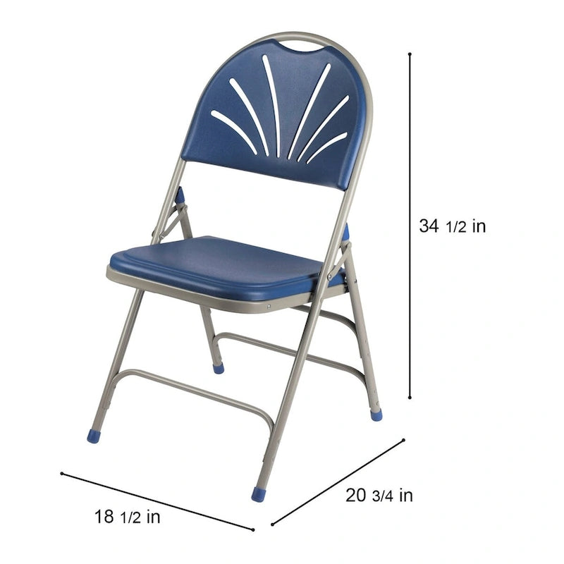 Lusitano Collection Fan Back Folding Chair, Pack of 4