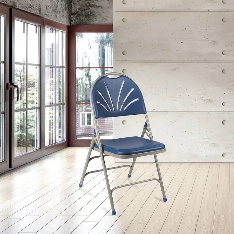 Lusitano Collection Fan Back Folding Chair, Pack of 4