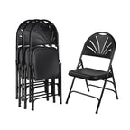 Lusitano Collection Fan Back Folding Chair, Pack of 4